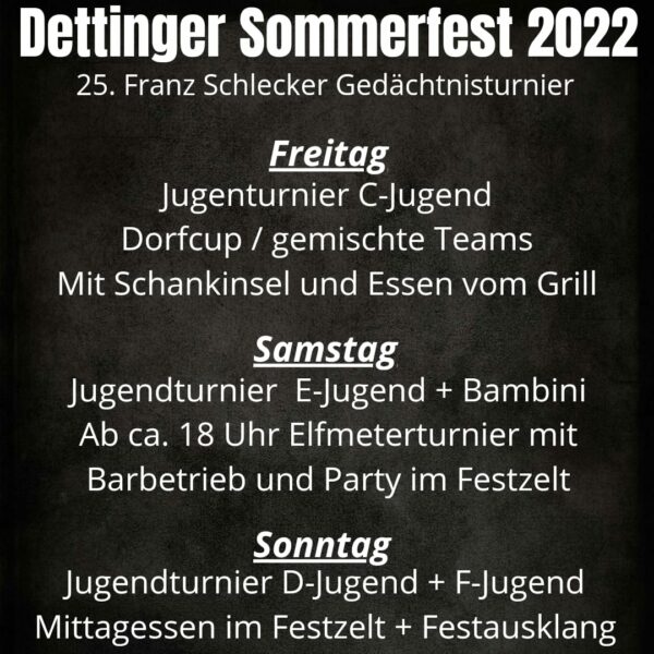 Flyer für das Dettinger Sommerfest 2022